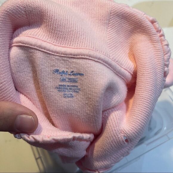 Ralph‎ Lauren Pastel Pink Knit Snap Bottom One Piece Bodysuit - Picture 6 of 7